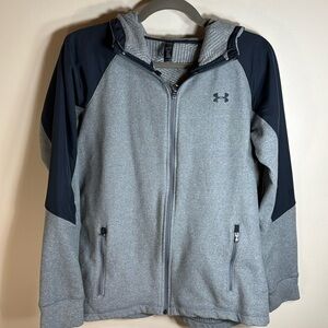 Under Armour COLD GEAR Size M Mens Gray Zip Pocket Full Zip Athletic Jacket